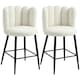 image 1 of HOMCOM Bar Stools Set of 2, Breakfast Barstools with Backs, Cream
