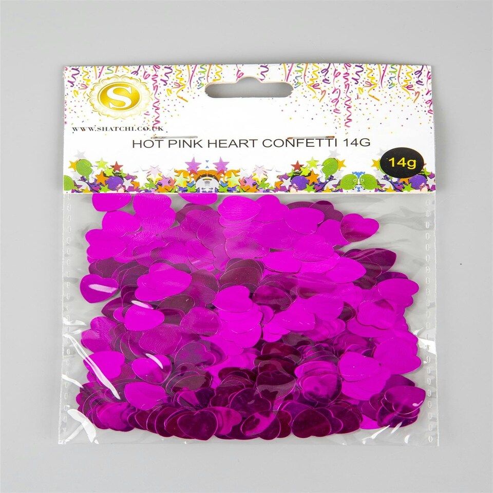 image 1 of 14g Pink Heart Confetti