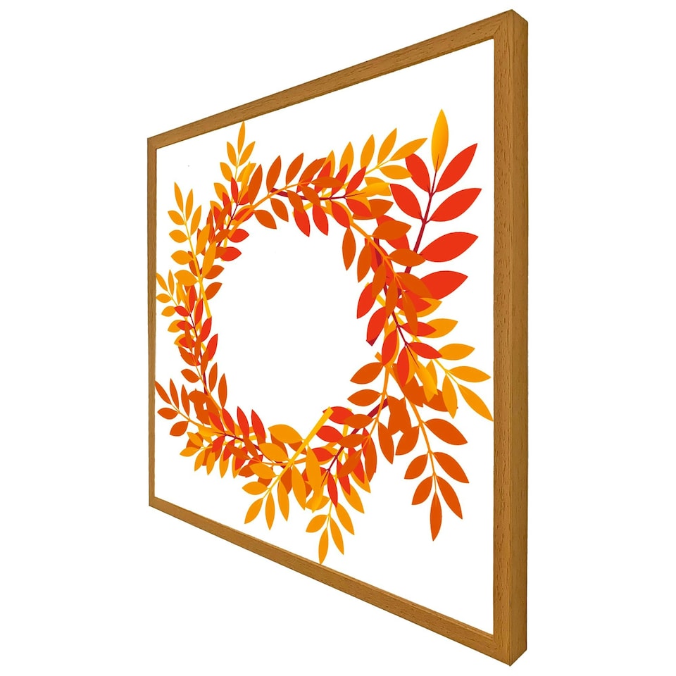 image 1 of Orange & red autumn leaves (Picture Frame) Black | XS