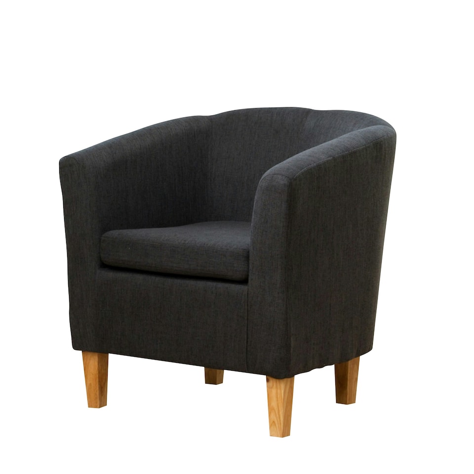 image 1 of Alderwood Fabric Tub Chair - Black