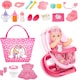 image 1 of 2-in-1 Baby Doll Playset – 20-Piece Nursery Pretend Play Toy with Rocker Chair & Accessories - Gift for Girls Ages 3-8