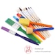 image 2 of Pack of 12 Assorted Professional Nylon and Horsehair Artist Oil Painting Brush Set