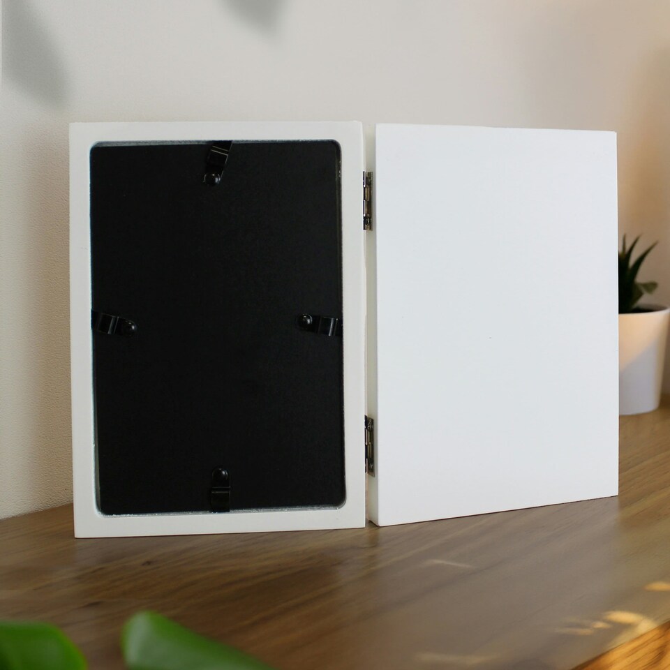image 1 of Personalised Memorial Wooden Hinged 6x4 Photo Frame | White | One Size