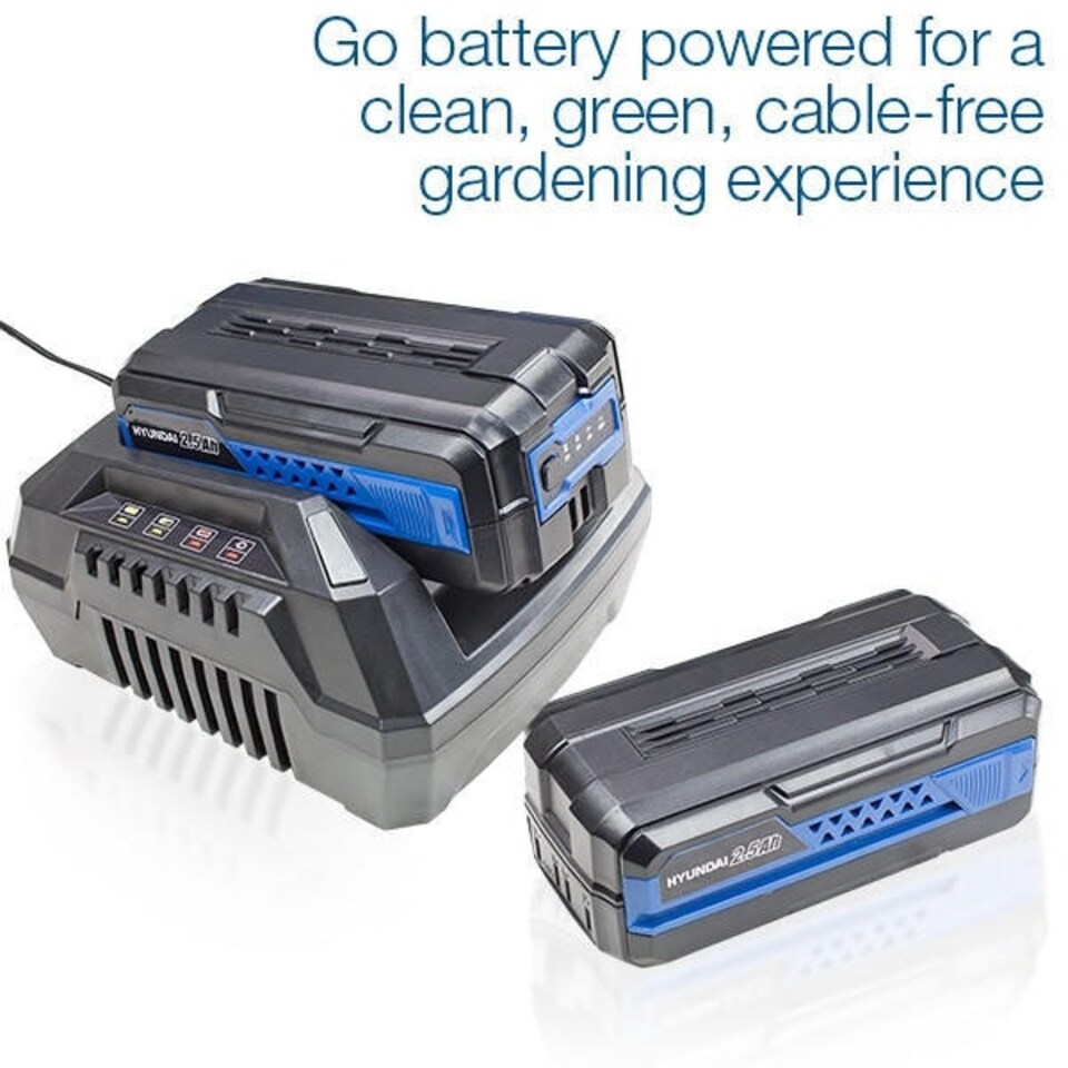 image 1 of Hyundai 18"/45cm Cordless 80v Lithium-Ion Battery Self Propelled Lawnmower with Battery and Charger | HYM80Li460SP