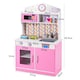 image 2 of COSTWAY Wooden Kids Play Kitchen Children Role Play Pretend Set