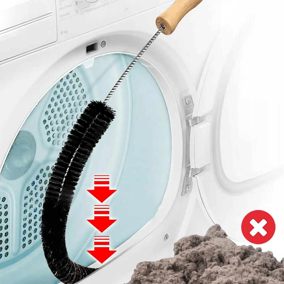 image 1 of SPARES2GO Long Reach Cleaning Brush Radiator Washing Machine Tumble Dryer Lint Dust Tool
