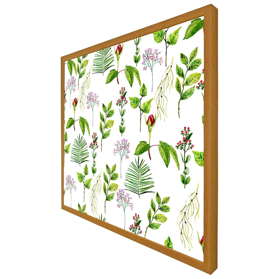 image 1 of Selection of laves & flowers (Picutre Frame) Brown | XL