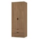image 4 of Taiwan Tall 2 Drawer Double Wardrobe in Carini Walnut (Ready Assembled) | Brown | Carini Walnut