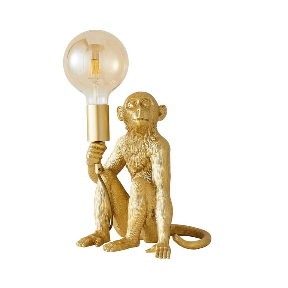image 1 of ValueLights George Monkey Gold Table Lamp & Bulb | Gold