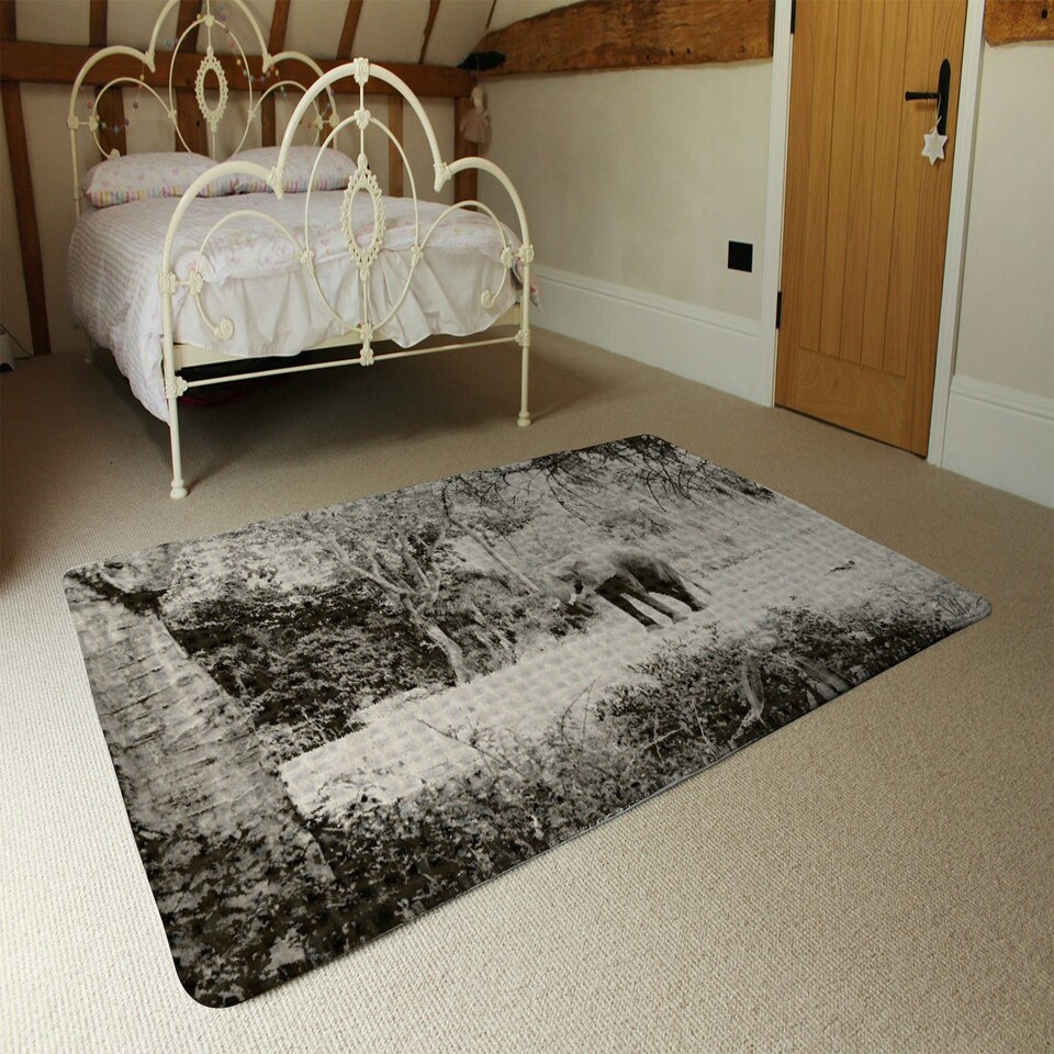 image 1 of Elephant jungle (Rug) Grey | Small: 60x110cm