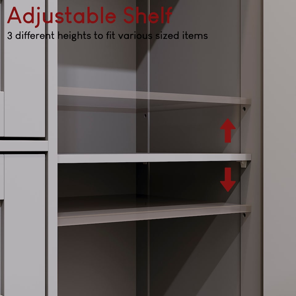 image 1 of Bath Vida Priano 4 Drawer 1 Door Freestanding Bathroom Storage Cabinet, Grey