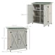 image 5 of Outsunny Wood Garden Storage Shed Tool Cabinet Organizer, Light Grey