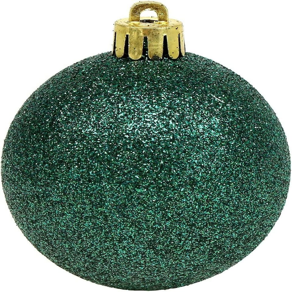 image 1 of 60mm/18Pcs Christmas Baubles Shatterproof Emerald Green,Tree Decorations