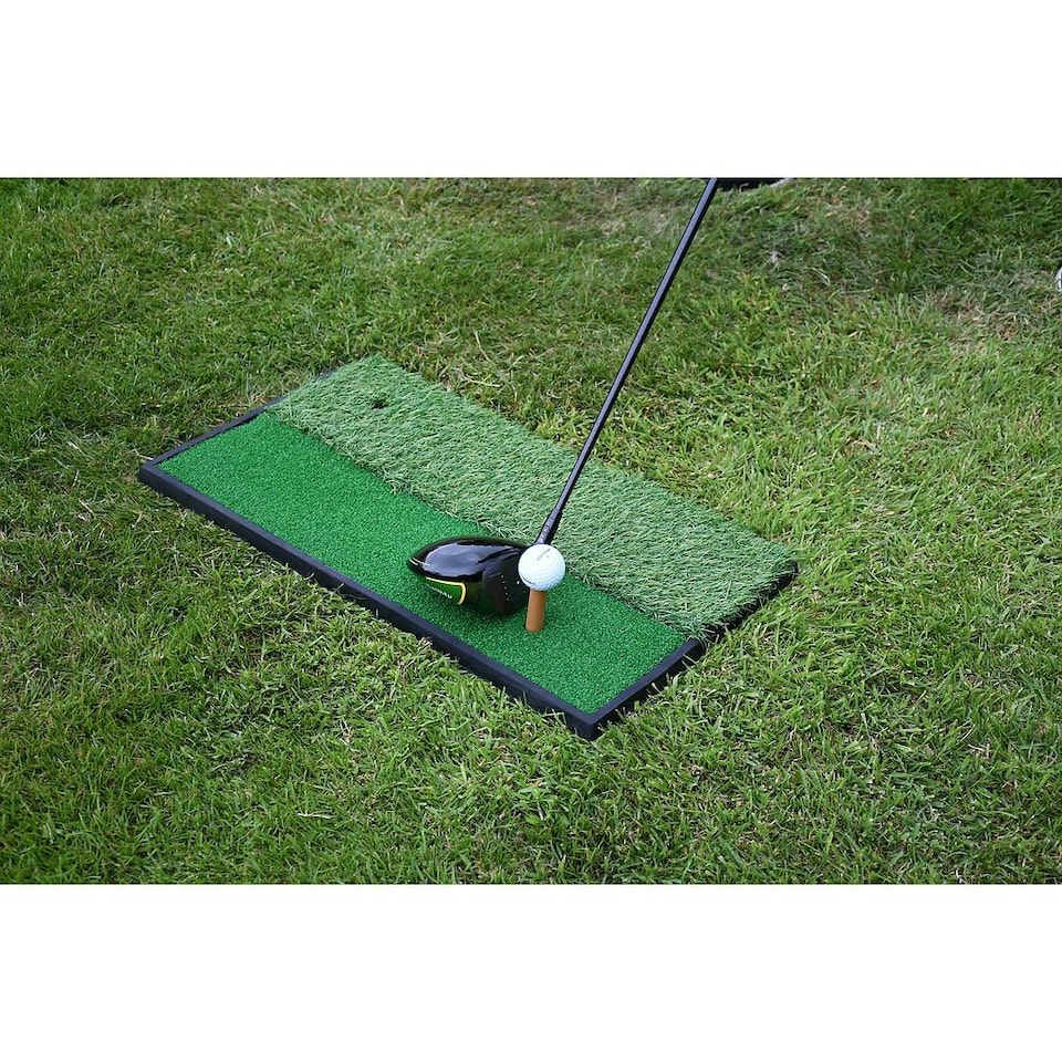 image 1 of Precision Launch Pad 2 In 1 Golf Training Mat - Green - 2ft x 1ft