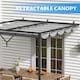 image 7 of Rattantree Lean To Wall Metal Pergola Gazebo With Retractable Canopy 8ft x 8ft