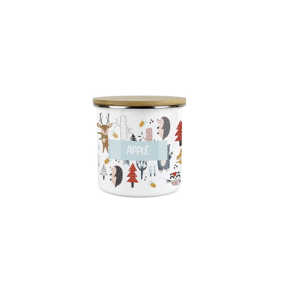 image 1 of Forest Animals Childrens Mini Snack Pot - Apple