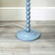 image 2 of ValueLights Bobbles Powder Blue Bobbin Floor Lamp with Blue Pleated Shade & LED Bulb