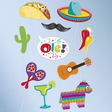 Mexican Fiesta Party Photo Booth Props - Pack of 10