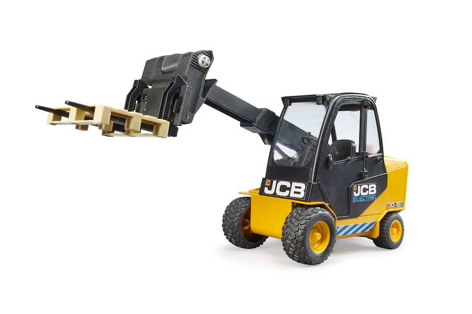 image 1 of Bruder JCB Teletruk with Pallet Telescopic Forklift with Forward-Reaching Mast