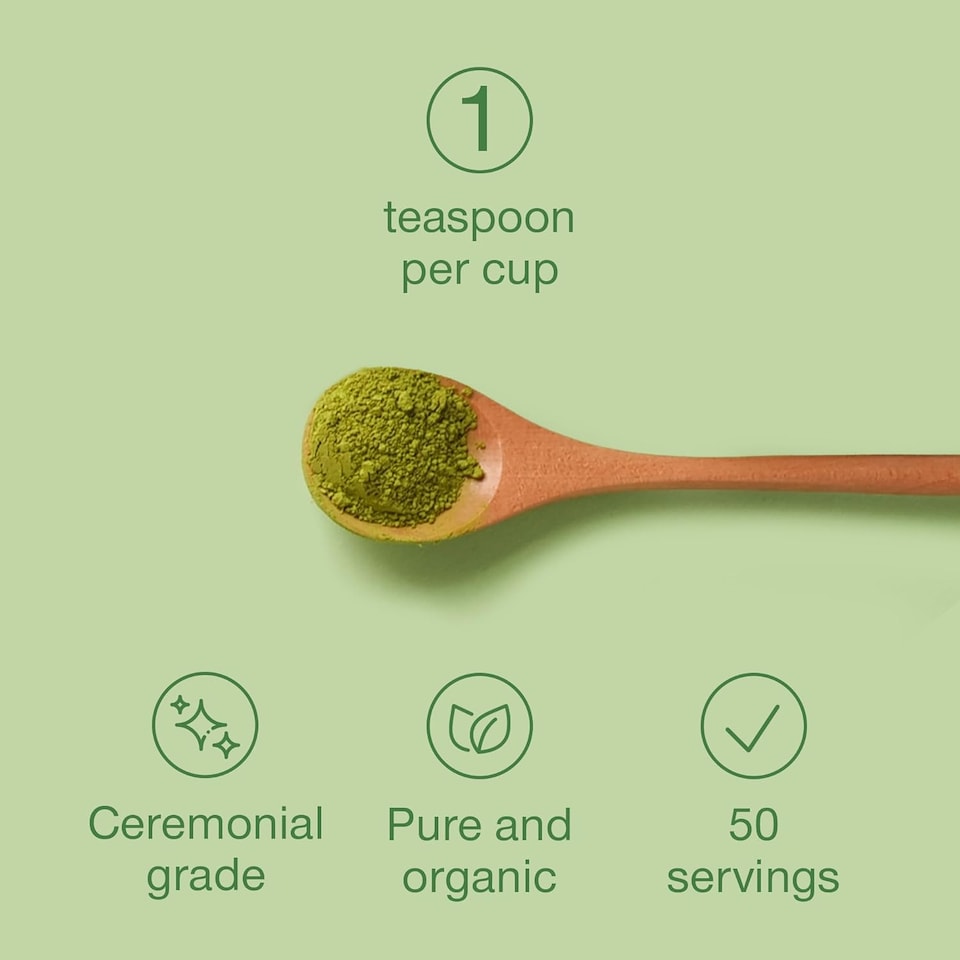 image 1 of SuperSelf Organic Matcha Green Tea Powder Ceremonial Grade 50g