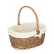 image 1 of Medium Oval Unpeeled Willow Shopping Basket With White Lining | White | White