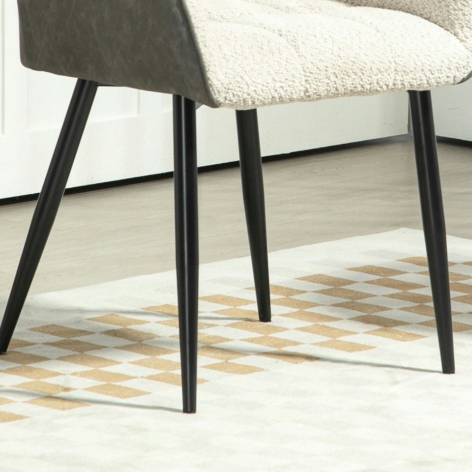image 1 of HOMCOM Accent Chair w/ Foot Pads and Chenille Fabric Arm Chair, Cream White