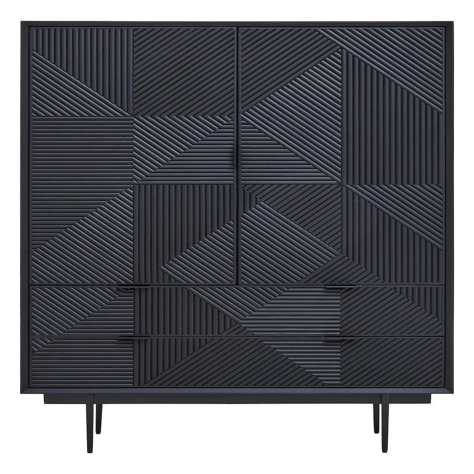 image 1 of Interiors by Premier Black Finish Wooden Cabinet Black