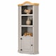 image 5 of Corona Corner Display Unit Grey Bookcase Pine Cupboard 3 Book Shelves