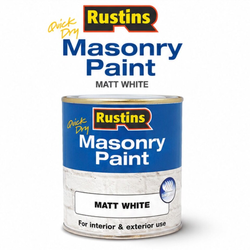 image 1 of Rustins Quick Dry Masonry Paint Matt White 500ml