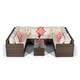 image 7 of Havana 8 Seat Rattan Corner Sofa Conversation Set w/ Large Coffee Table | Brown | Brown
