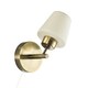 image 4 of Modern Antique Brass and Opal Glass IP44 Rated Bathroom Wall Lighting Fixture | Gold