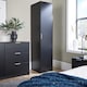 image 1 of Phoenix Wardrobe 1 Door Space Saving Bedroom Home Furniture Clothing Storage Unit | Black