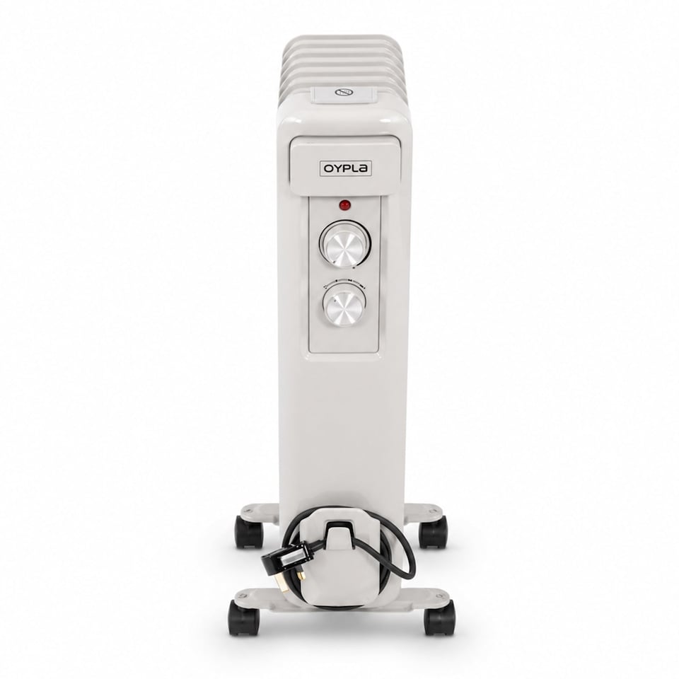 image 1 of 1500W 7 Fin Portable Oil Filled Radiator Electric Heater