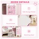 image 7 of AIYAPLAY Kids Dressing Table and Stool Set, Girls Vanity Table with 2-Colour LED Lights, Tri-Folding Mirror and Side Storage Pocket, Children Makeup Desk for Ages 3-8 Years, White