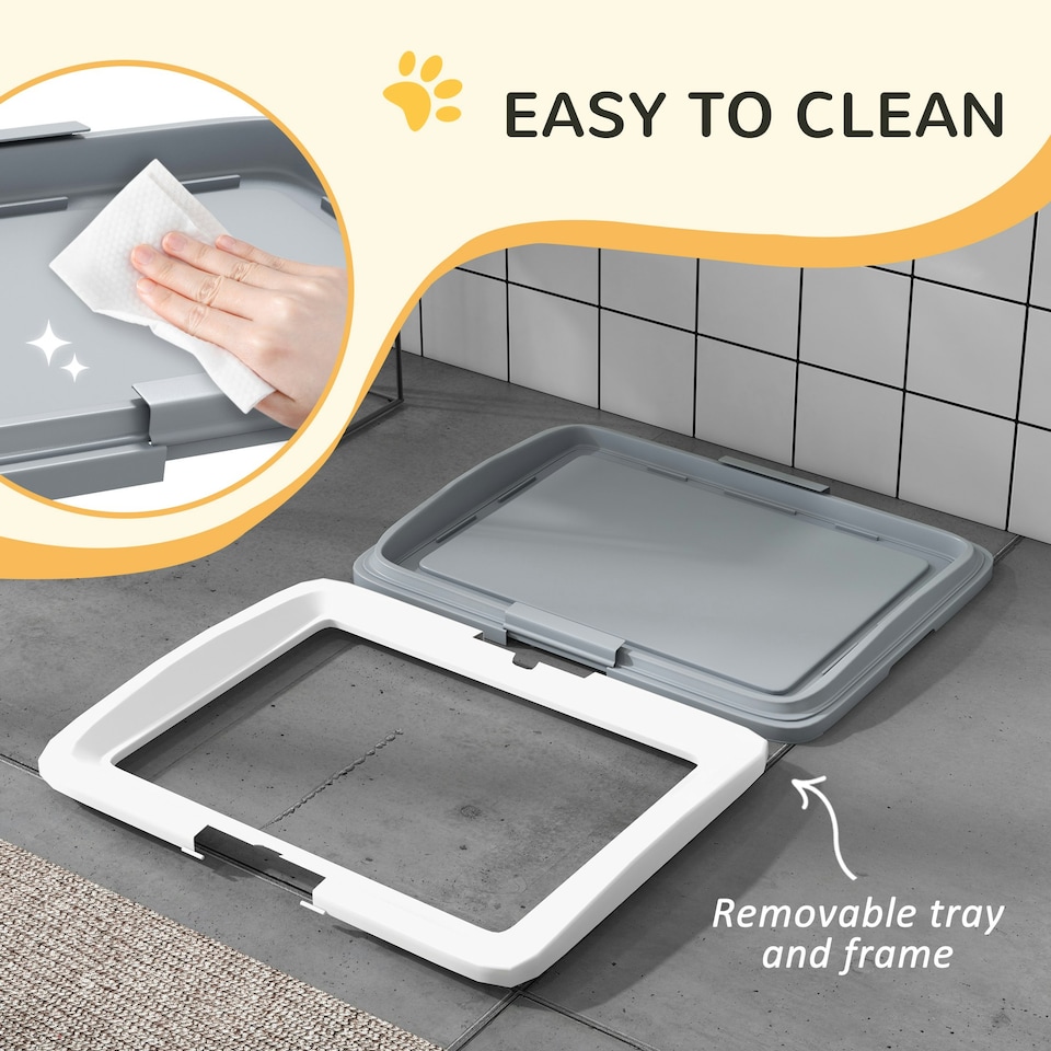image 1 of PawHut Dog Toilet Tray, Dog Litter Tray for Training Dogs, 63 x 49 x 6cm