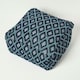 image 5 of Homescapes Tula Handwoven Textured Navy & Teal Pouffe Bean Cube