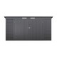 image 1 of Living and Home Outdoor Galvanized Steel 2 doors Storage Shed - Grey 240 x 113 x 183cm
