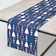 image 1 of Homescapes Blue Winterland Christmas Table Runner - 35 x 250 cm | Blue | One Size | 1