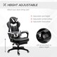 image 3 of Vinsetto Gaming Chair Ergonomic Reclining Manual Footrest Wheels Stylish White