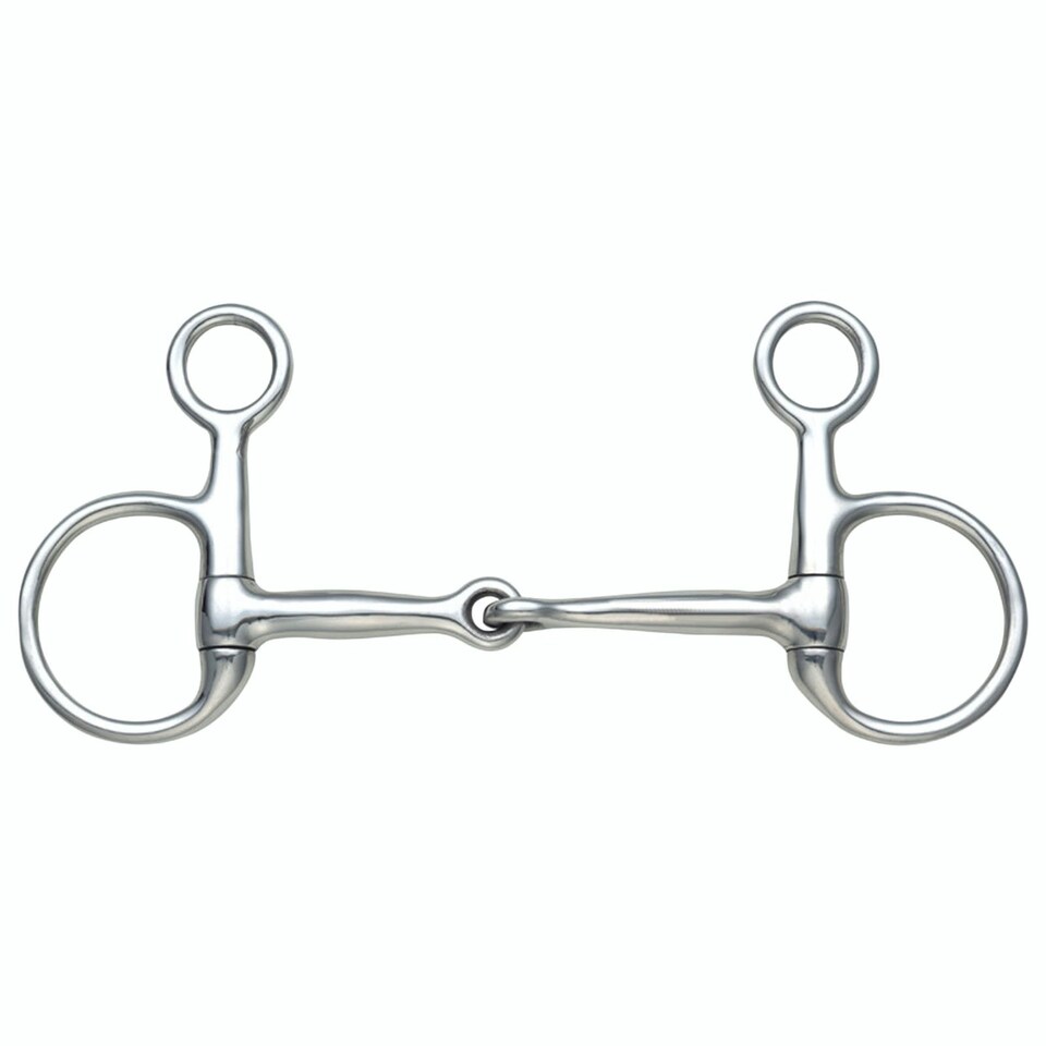 Shires Jointed Horse Hanging Cheek Snaffle Bit - Silver - 5.5in