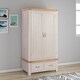 image 1 of Bologna Painted Double Wardrobe with 2 Drawers - L57 x W102 x H191 cm - Oak White