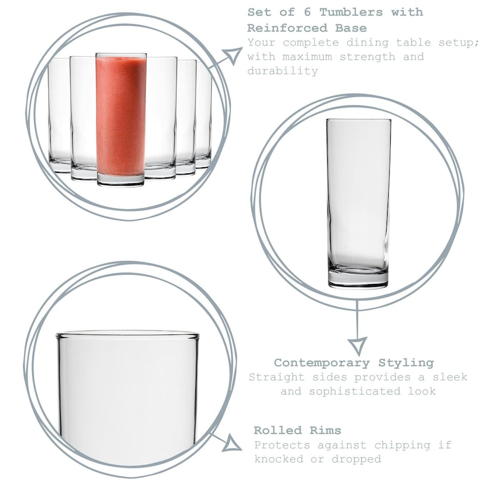 image 1 of Argon Tableware Classic Highball Glasses - 360ml - Clear - Pack of 6 Clear