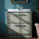 image 3 of Balterley Floor Standing 2 Drawer Vanity with Marble Worktop Basin | Green | Reed Green | 878 x 820 x 470mm