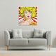 image 2 of Pop Art Young woman Eating Spaghetti (Canvas Print) 46 x 46 x 4cm