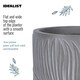 image 7 of Leaf Embossed Brown Round Garden Planter D37 H37 cm, 39.8 ltrs Cap.