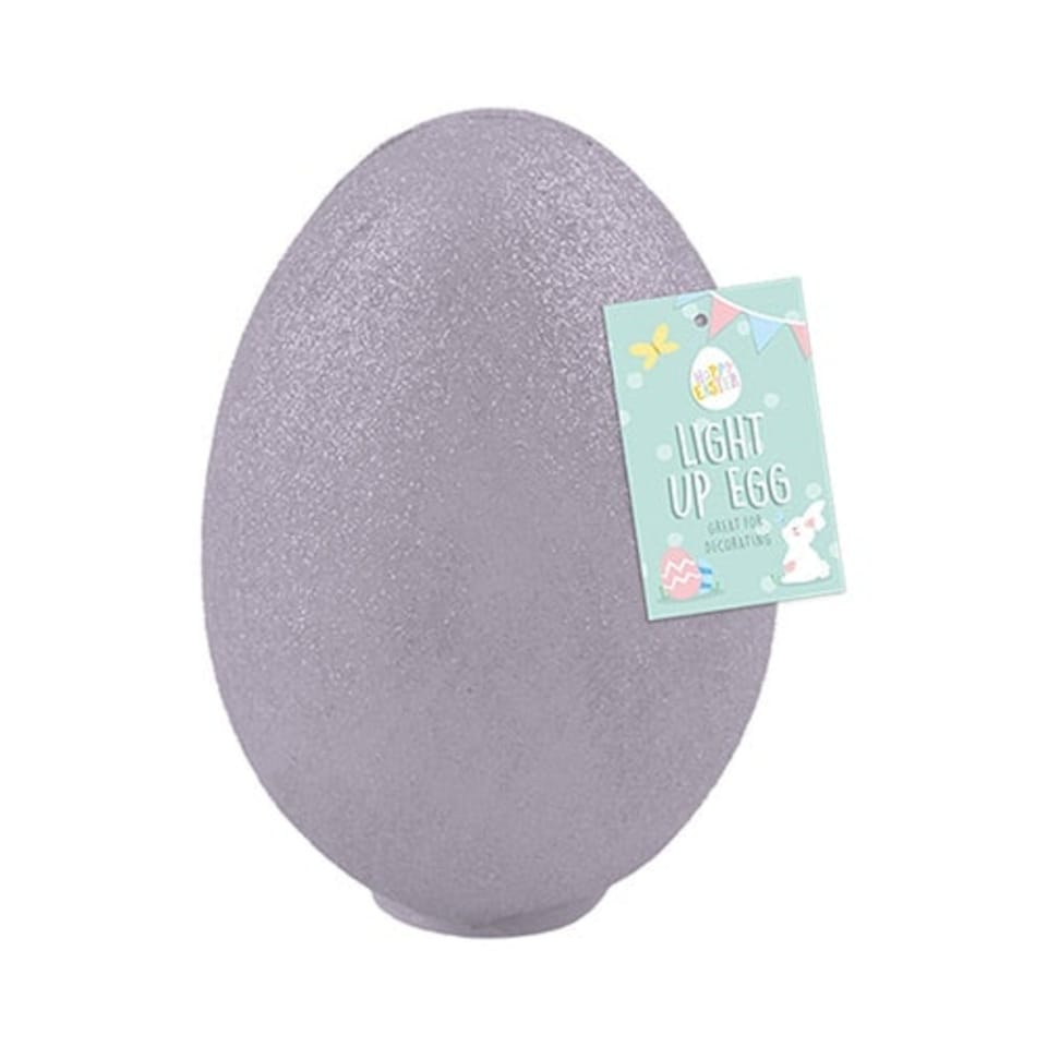 Lilac Easter Flashing Light Up Egg Decoration 12.5cm