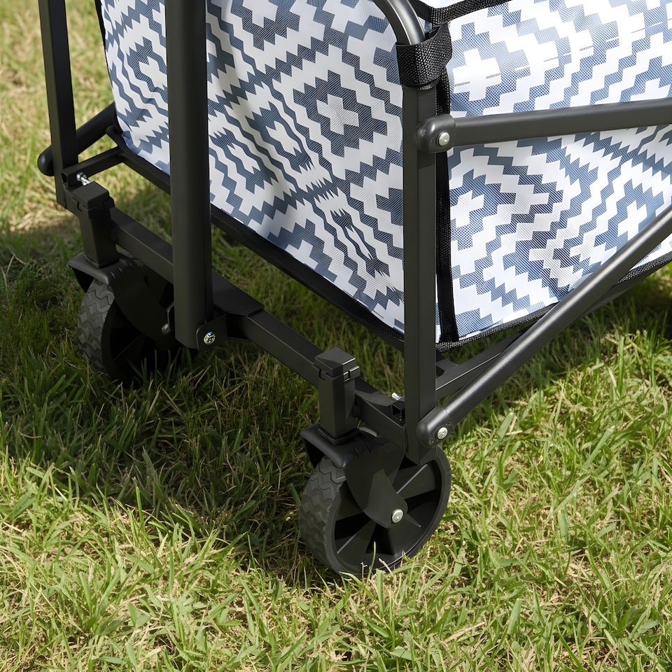 image 1 of OHS Printed Foldable Camping Trolly Outdoor Garden Cart Shopping