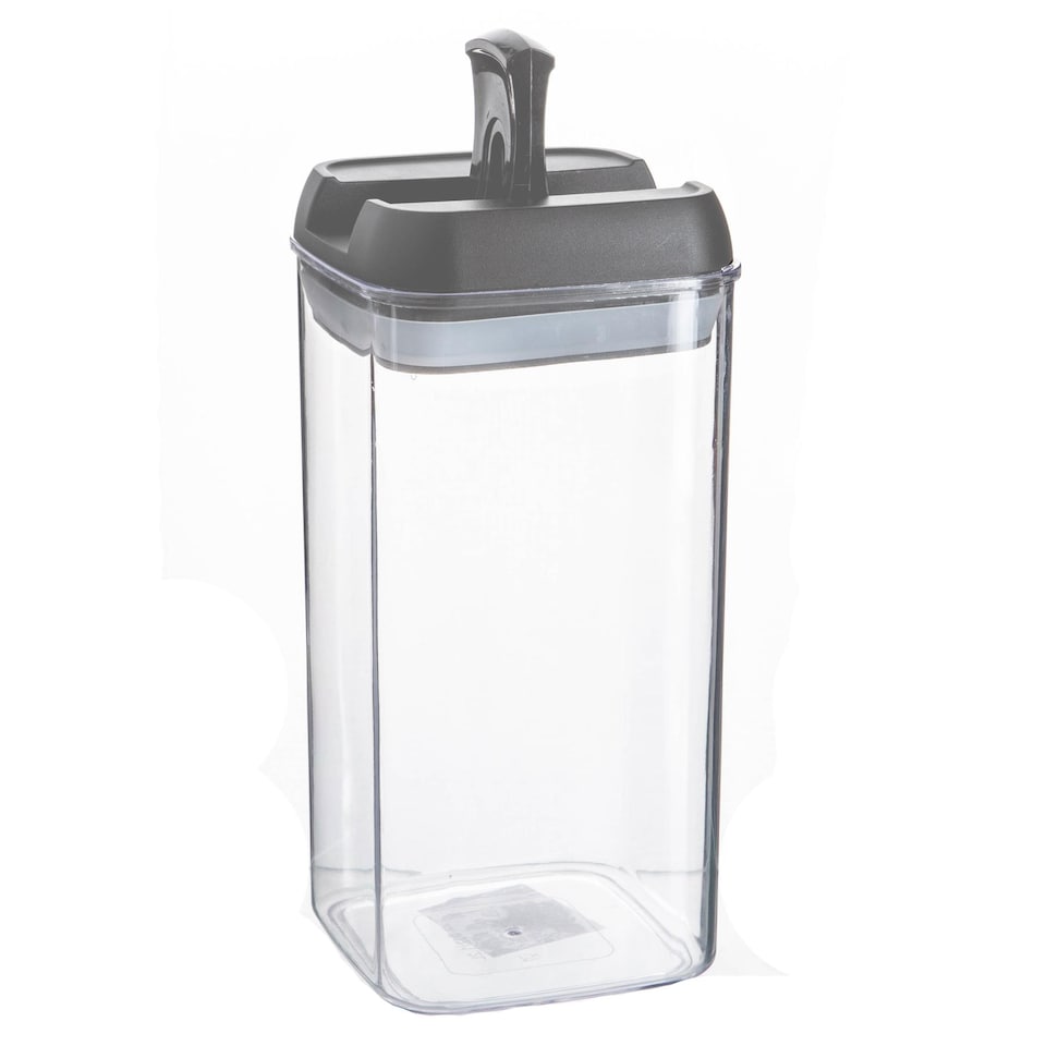 image 1 of Argon Tableware 3x Food Storage Containers - 1.2 Litre - Grey Airtight Plastic Storage Pantry Food Organiser with Flip Lock Lid