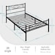 image 3 of Yaheetech Metal Platform Bed Frame with Cloud-inspired Design Headboard Black, 3ft Single