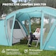 image 4 of Outsunny 4-6 Man Family Camping Tent w/ 2 Bedrooms, a Living Room, Grey 